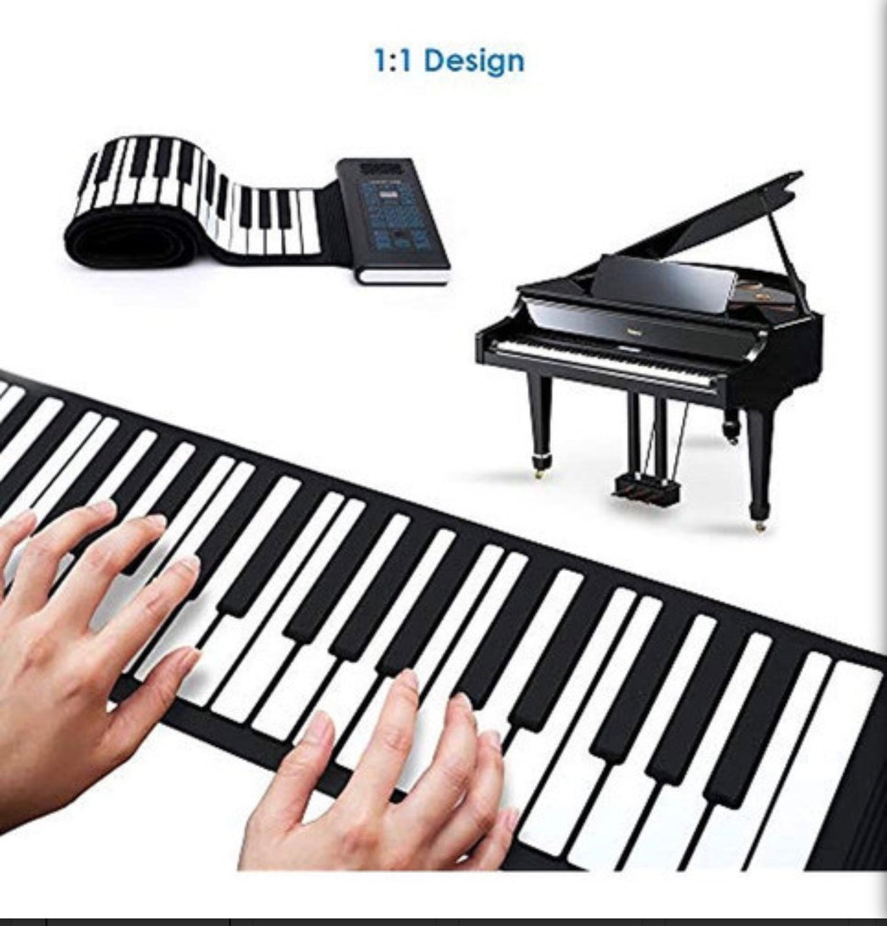 -000- Igloo Essentials Portable Folding Piano Keyboard with Pedal