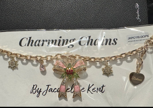 1 Jacqueline Kent Pink Christmas Bow Purse  Charm
