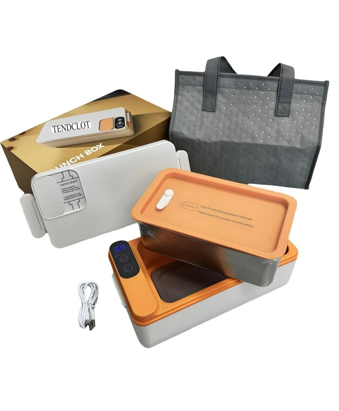 9a Electric Heating Lunch Box, USB Rechargeable Cordless Heated Lunch Box, 1L Ultra