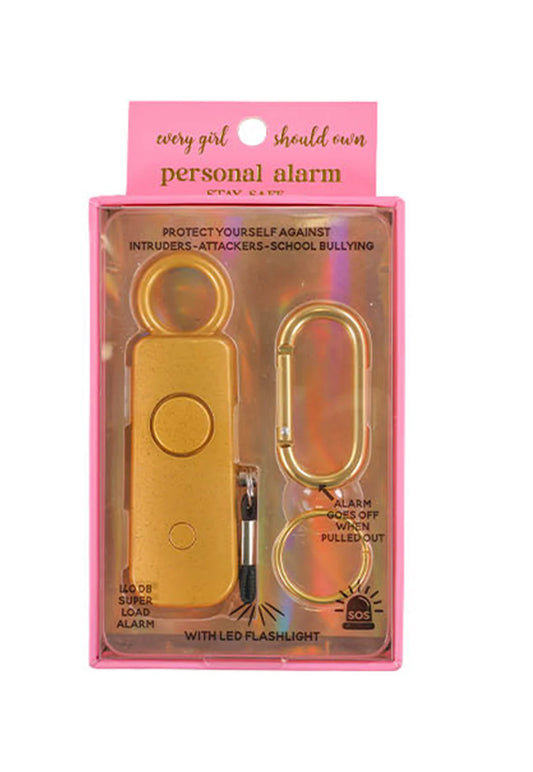 Personal Alarm-Gold w/LED Flashlight