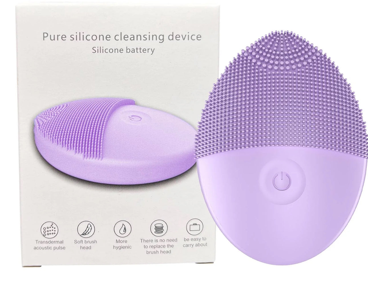 Vibrating Cleansing Brush for Face (Purple)