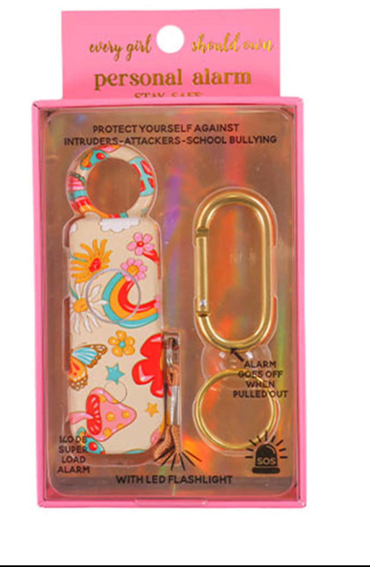 Personal Alarms w/LED Flashlight - Flowers