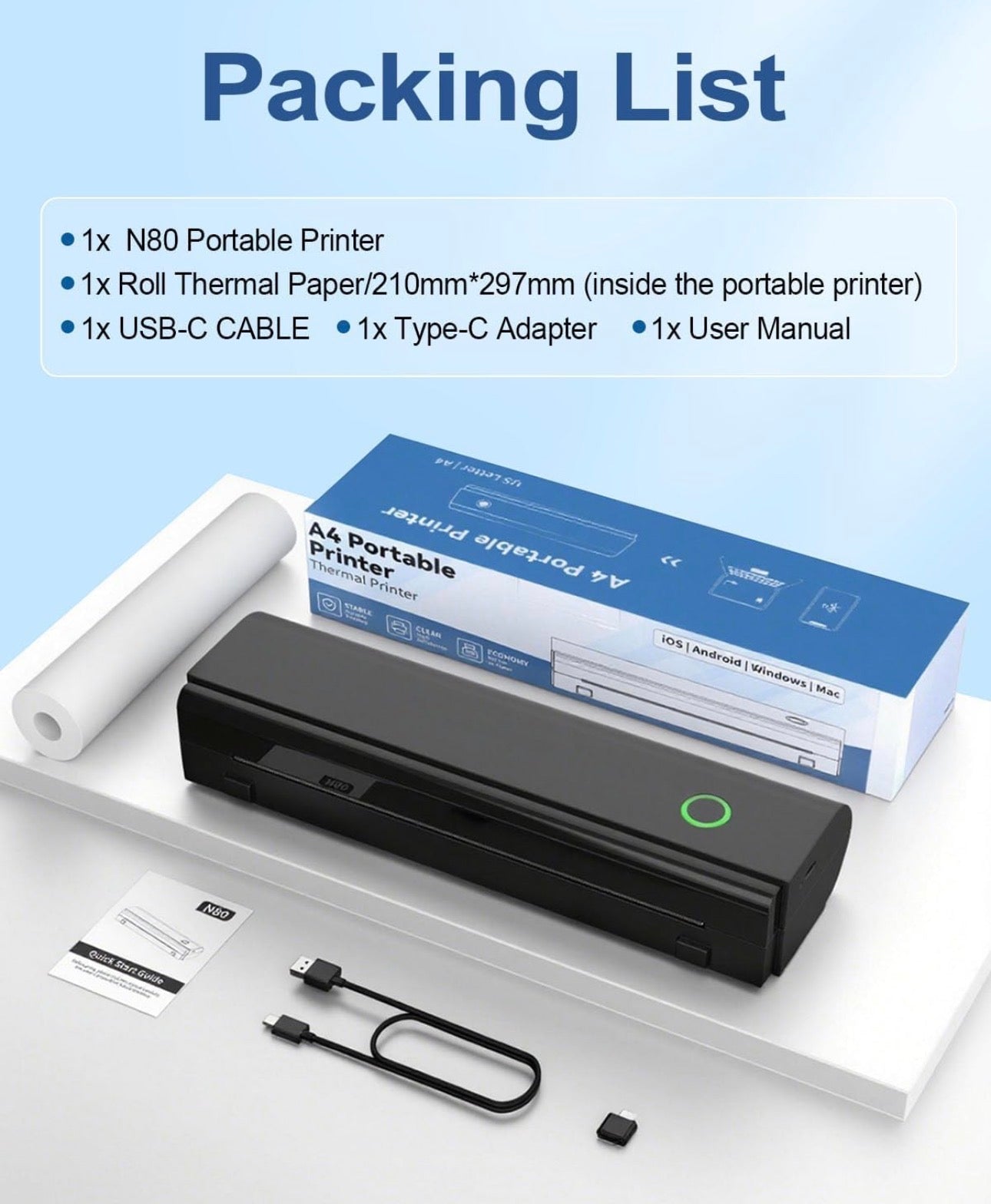 NADAIIN Portable Thermal Printer