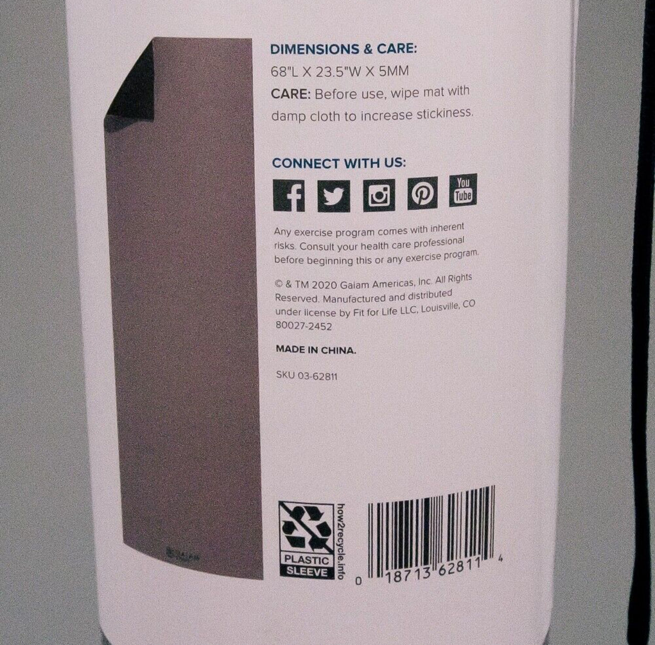 Yoga Mat- Gaiam Reversible Mat (Gray)
