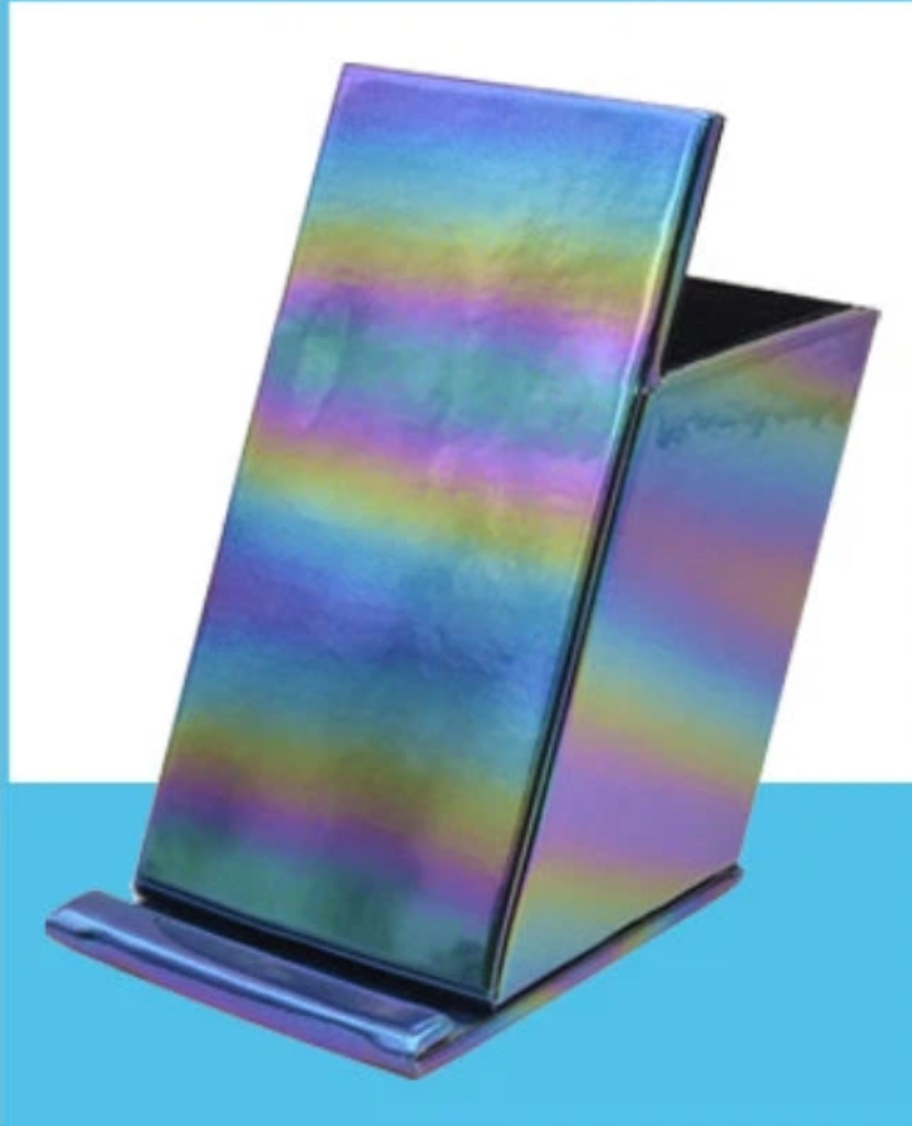 Wireless Charger With Pen Holder - Rainbow Iridescent in color