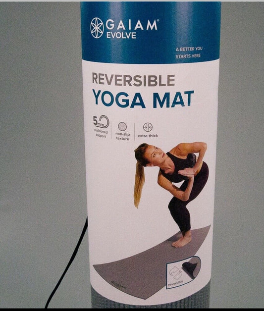 Yoga Mat- Gaiam Reversible Mat (Gray)