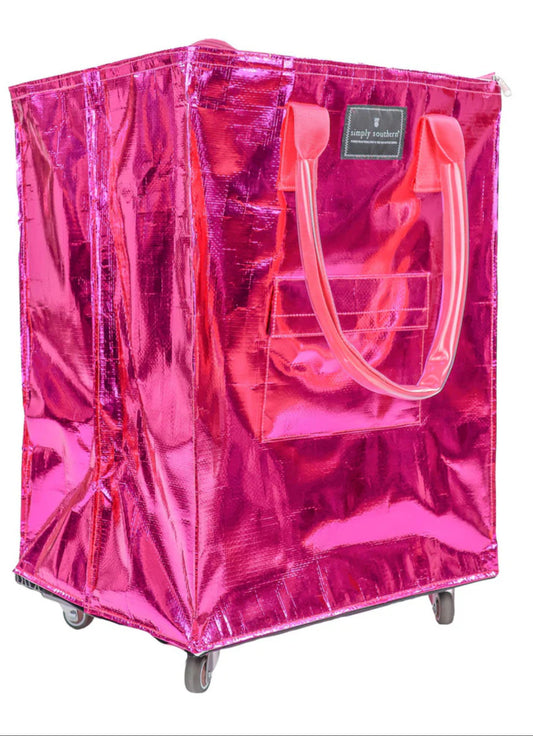 Rolling Tote (Pink) Simply Southern