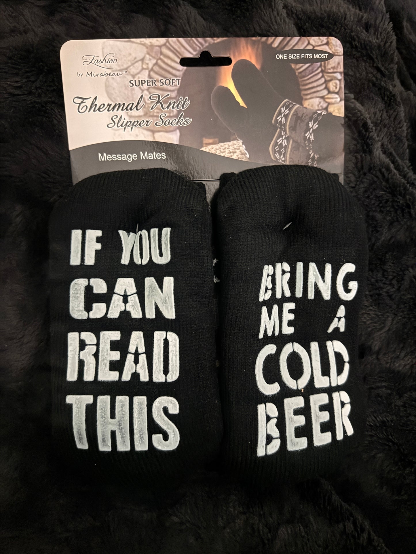 Message Mates Thermal Knit Slipper Socks