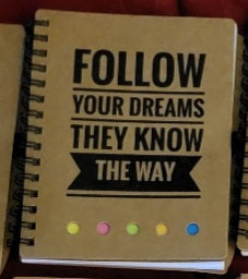 -001 Inspirational Notebooks with Sticky Notepads and Bamboo Ballpoint Pen