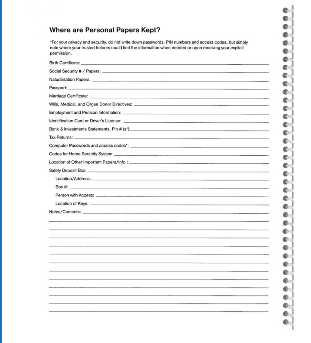 End of Life Planner and Journal
