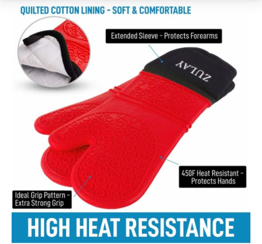 Zulay Kitchen Silicone Oven Mitts -2 piece
