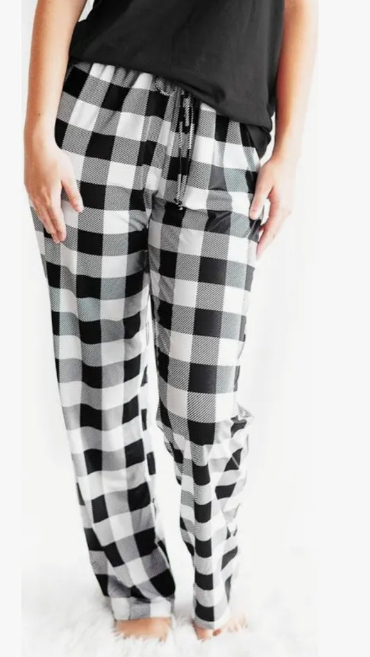 Checkered White PJ Pants Large/XL