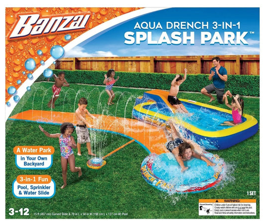 The Banzai Aqua Drench 3-in-1 Splash Park