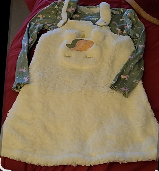 One Step Up Girls Critter Faux Shearling Jumper Set, Sizes Large 6X