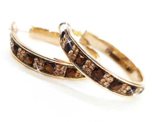 CHOCOLATE DIAMOND HOOP EARRINGS