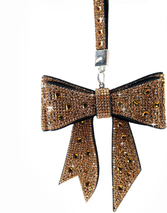 CHOCOLATE DIAMOND BOW PURSE CHARM