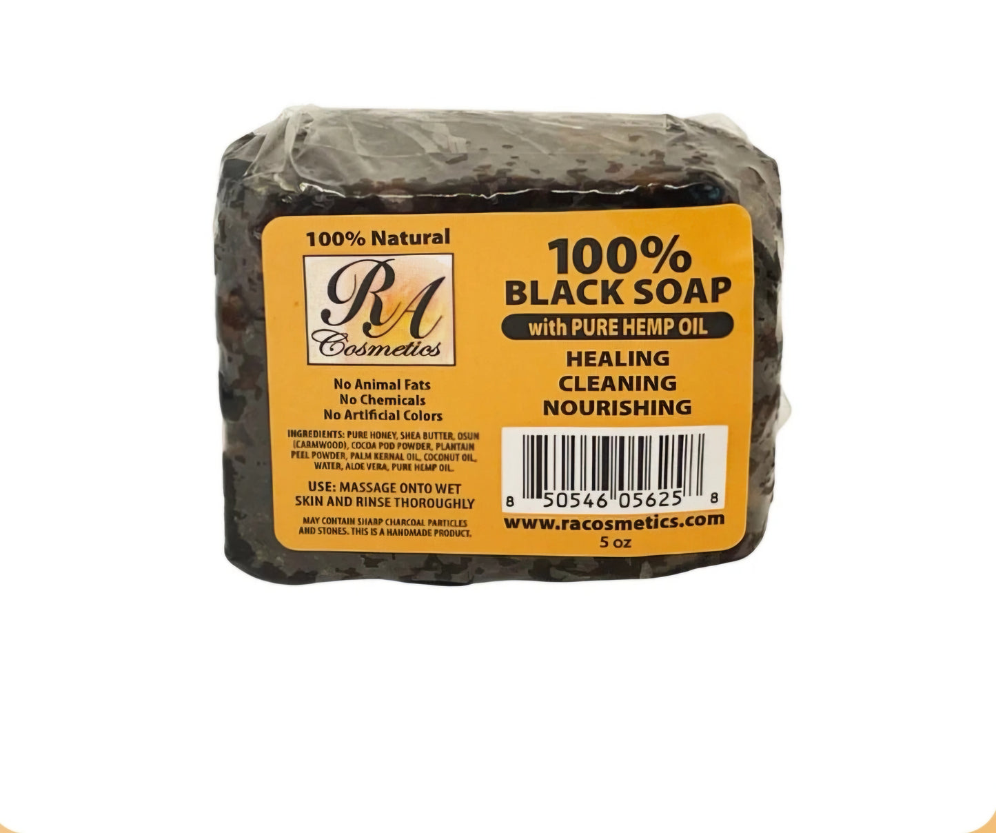 100% African Black Soap Bar w/ Hemp Oil