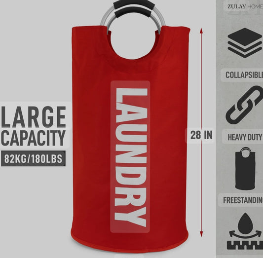 Zulay Laundry Hamper Red