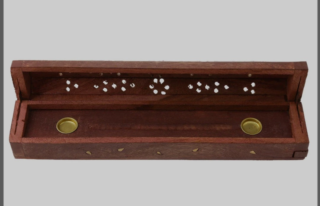 Wooden Incense Box Transformation-- 10 Lavender & Clary Sage Incense Included