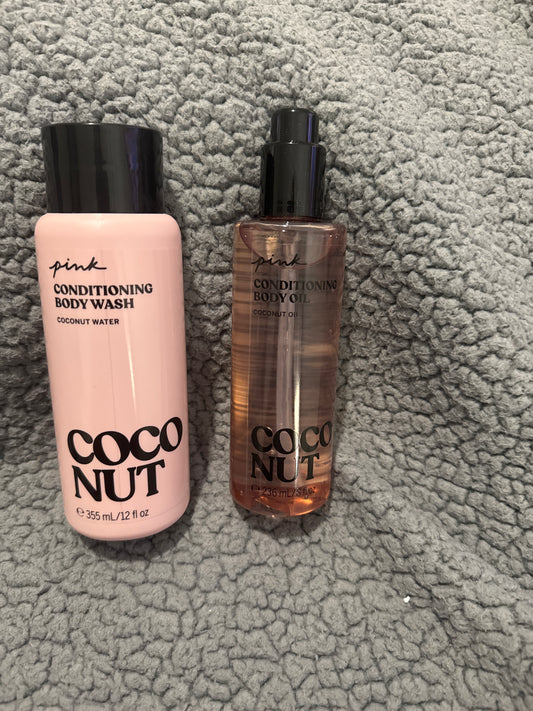 Coconut Body Wash and Body Oil Set