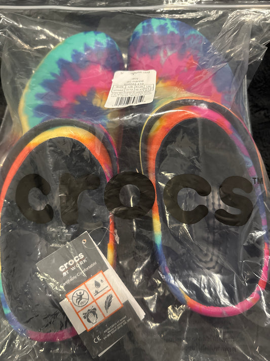Crocs Bistro Graphic Clogs Rainbow Tie Dye Sandals Men’s Size 12-BRAND NEW