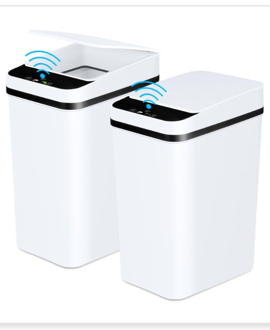 6g Touchless Automatic Motion Sensor Small Slim 2.2 Gallon Trash Cans (2 Pack)