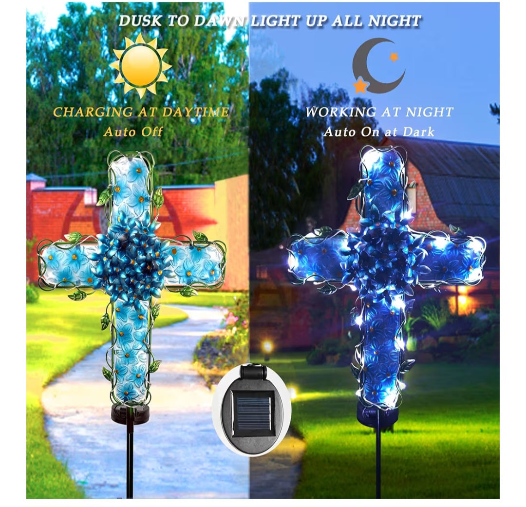 COOZZYHOUR Solar Cross Garden Lights