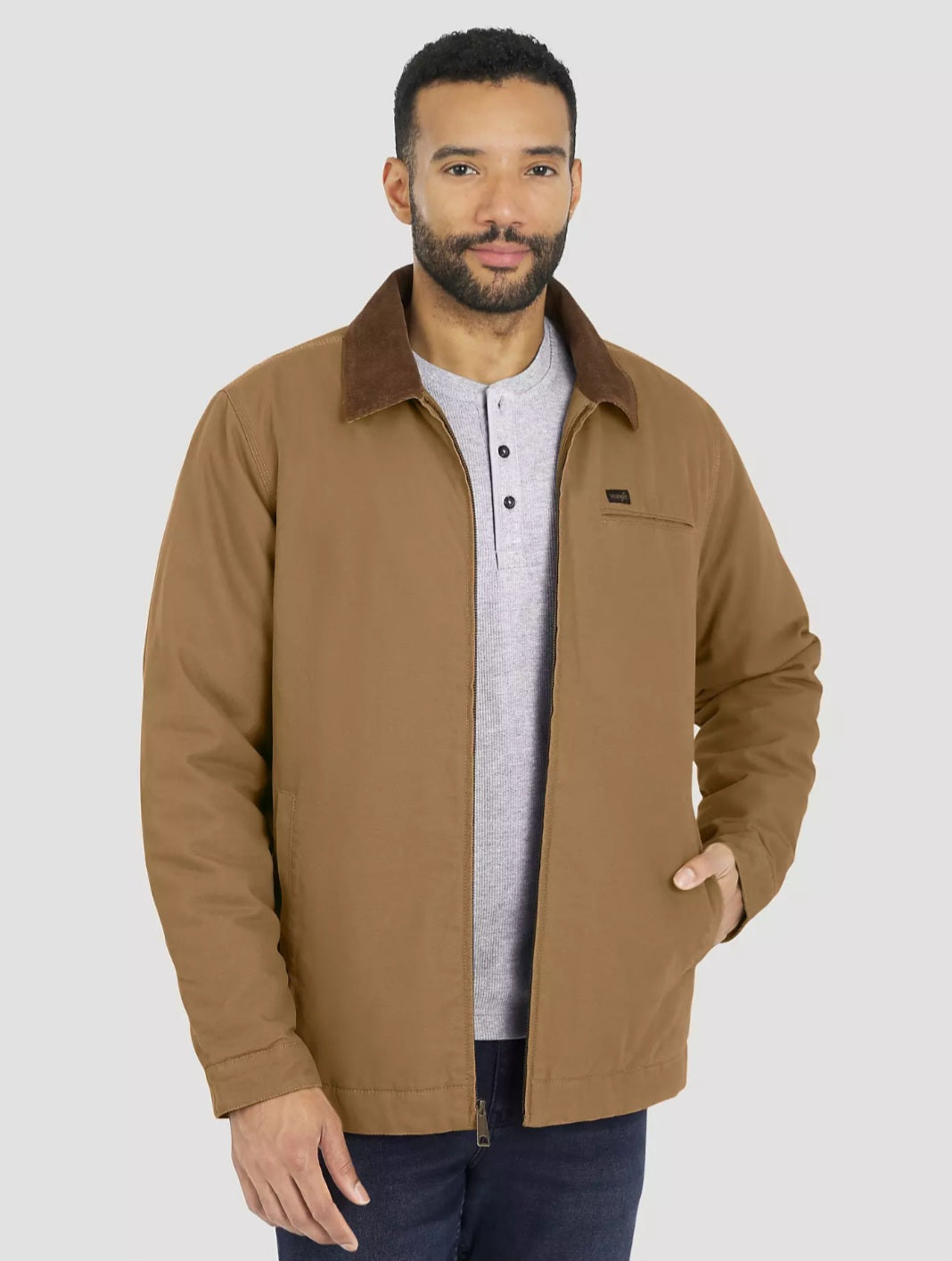 Wrangler Men's Canvas Work Jacket (Brown XL)