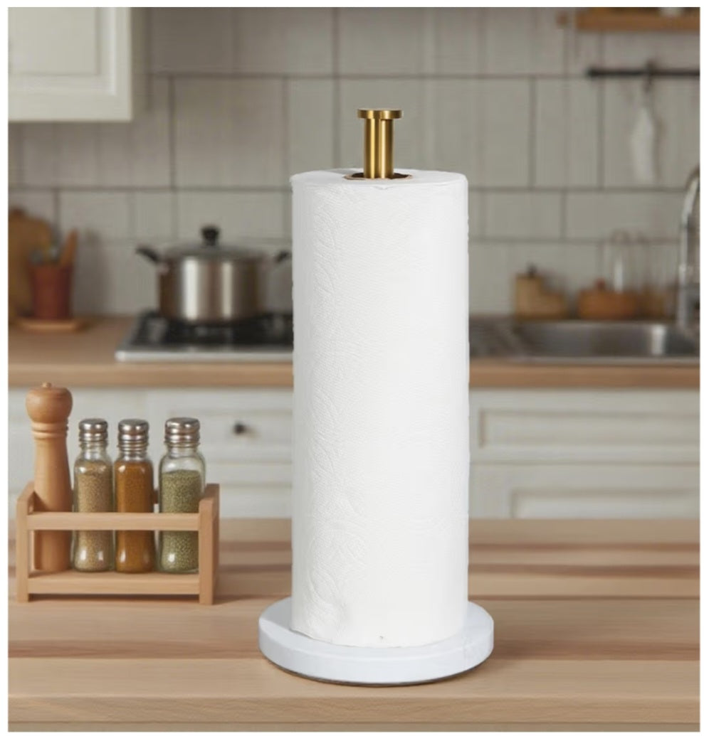 Marble Base Gold Paper Towel Holder