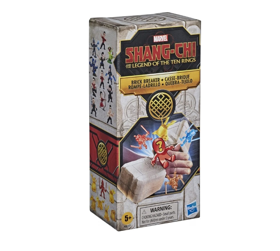 Superhero Shang-Chi and The Legend of The Ten Rings Brick Breaker, 5 Collectible Mini-Figure Toys in Break-Open Box
