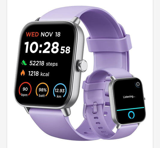 -001 NEW ITEM--Gydom Smart Watches for Android & iPhone, Alexa Built-in, 1.8" Smartwatch with Heart Rate/SpO2/Sleep/Stress, IP68 Waterproof Fitness Tracker, 100+ Sports Modes, Purple