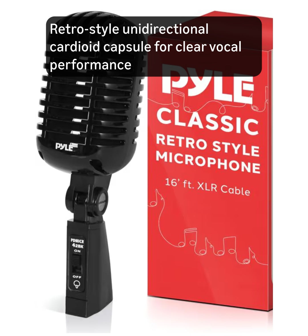 Pyle Classic Retro Dynamic Vocal Microphone