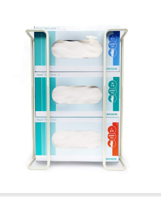 -001 NEW ITEM- Large Disposable Glove and Facial Tissue Wire Rack - Glove Box Holder, Medical Glove Holder, Holds Up To 3 Boxes