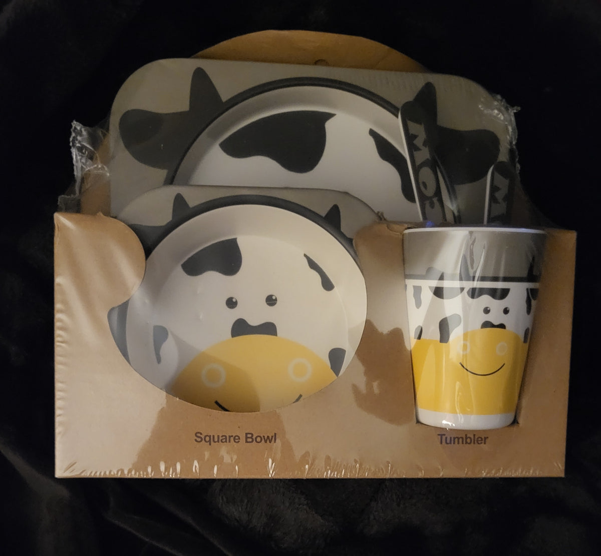 5-Piece Children's Dinnerware Set- Cow Design