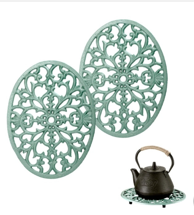 Cast Iron Trivets,9.6"x7.3" (Kettle not included)2 Pack