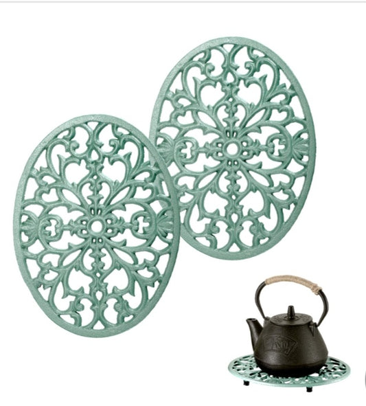 Cast Iron Trivets,9.6"x7.3" (Kettle not included)2 Pack