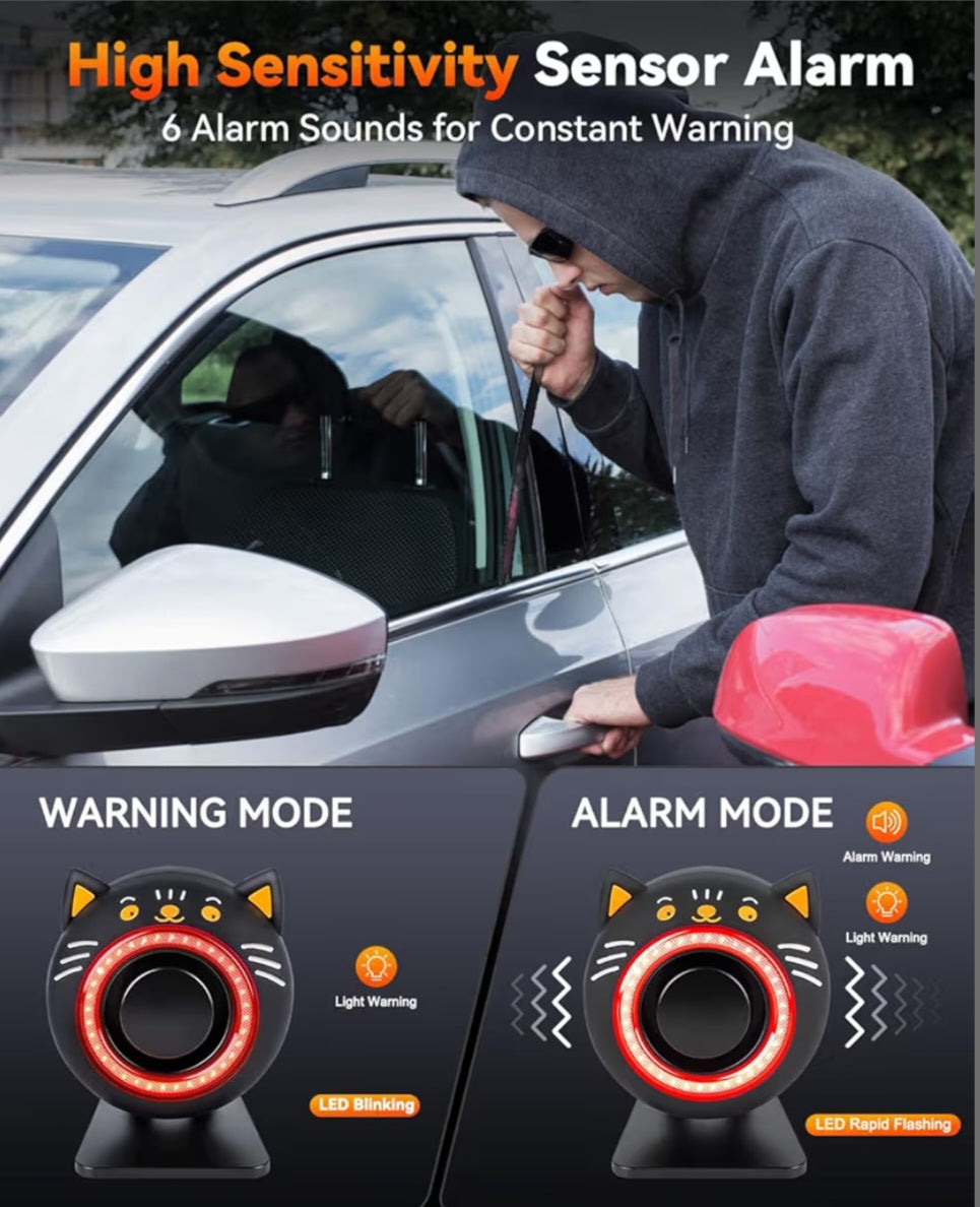 Wireless Remote Anti Theft Car Device 120dB with Motion Sensor Alarm & Red Light