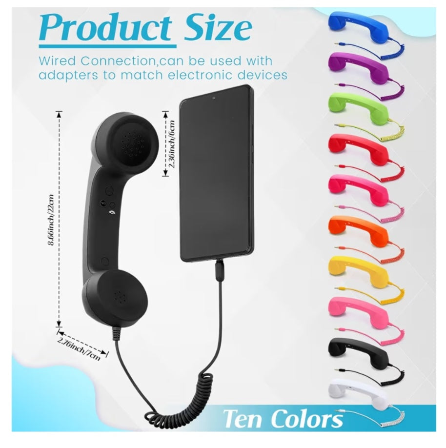 Retro Phone Handset for Cell Phone-Multiple colors ($10.99 each)