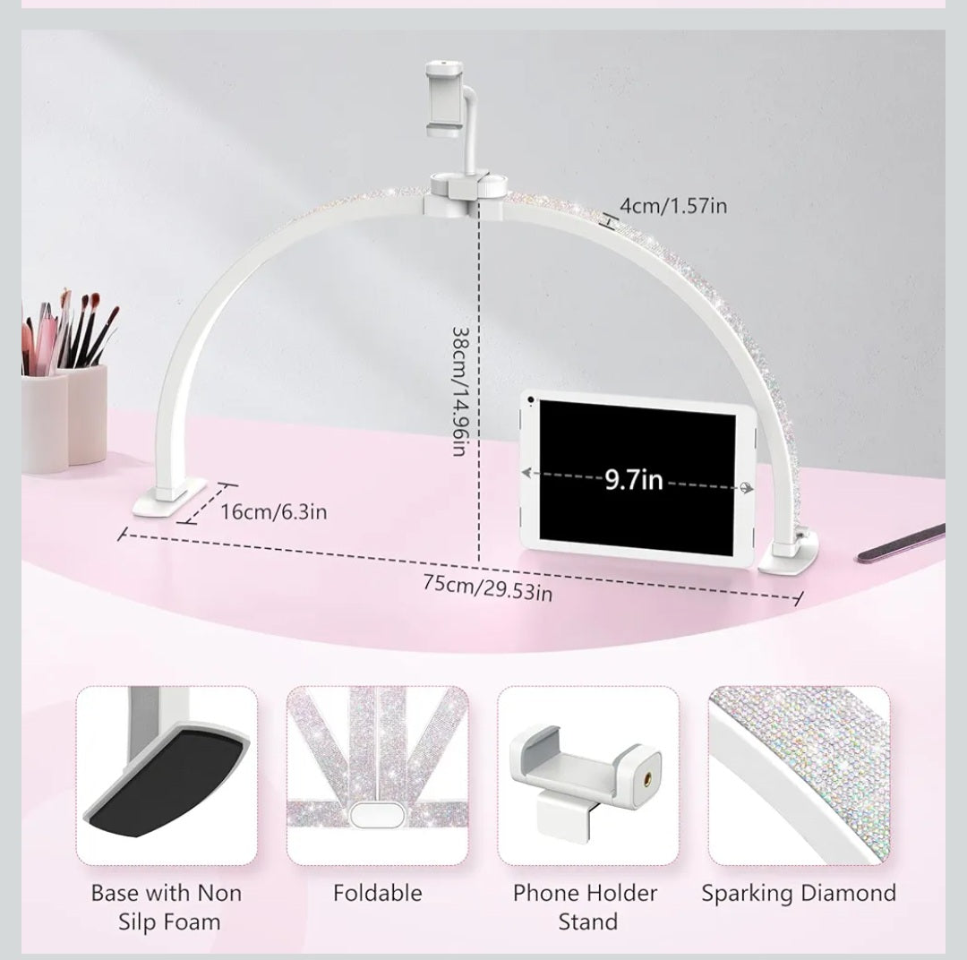 -1 Nail Desk Half Moon Light  (29"Diamond, Large)