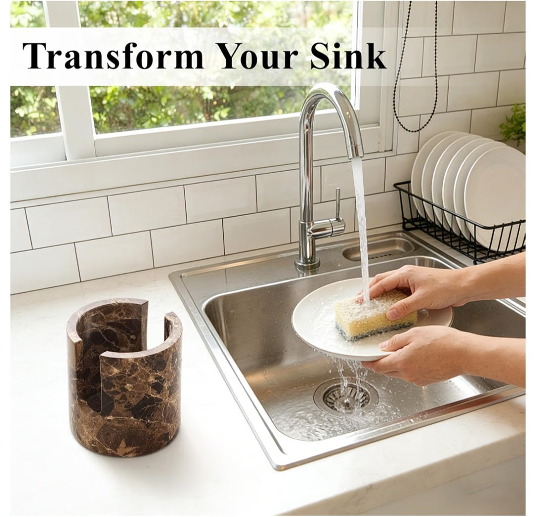 Natural Marble Caddy (Dark Brown)