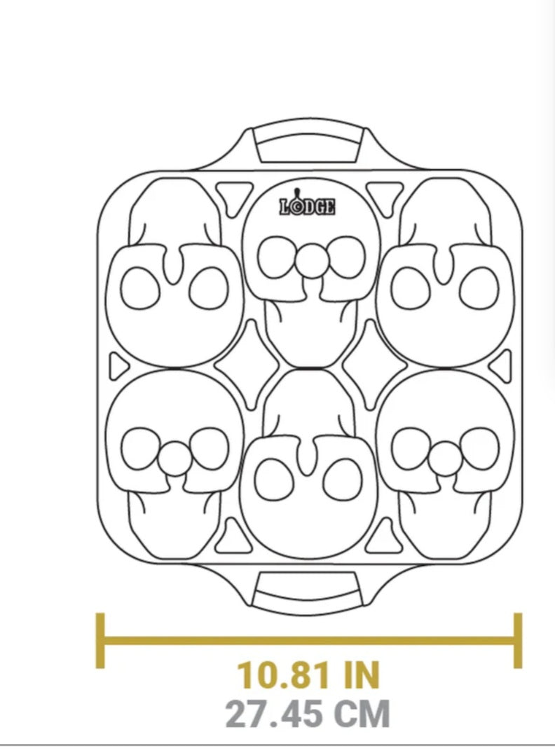 Lodge Cast Iron Skull Mini Cake Pan