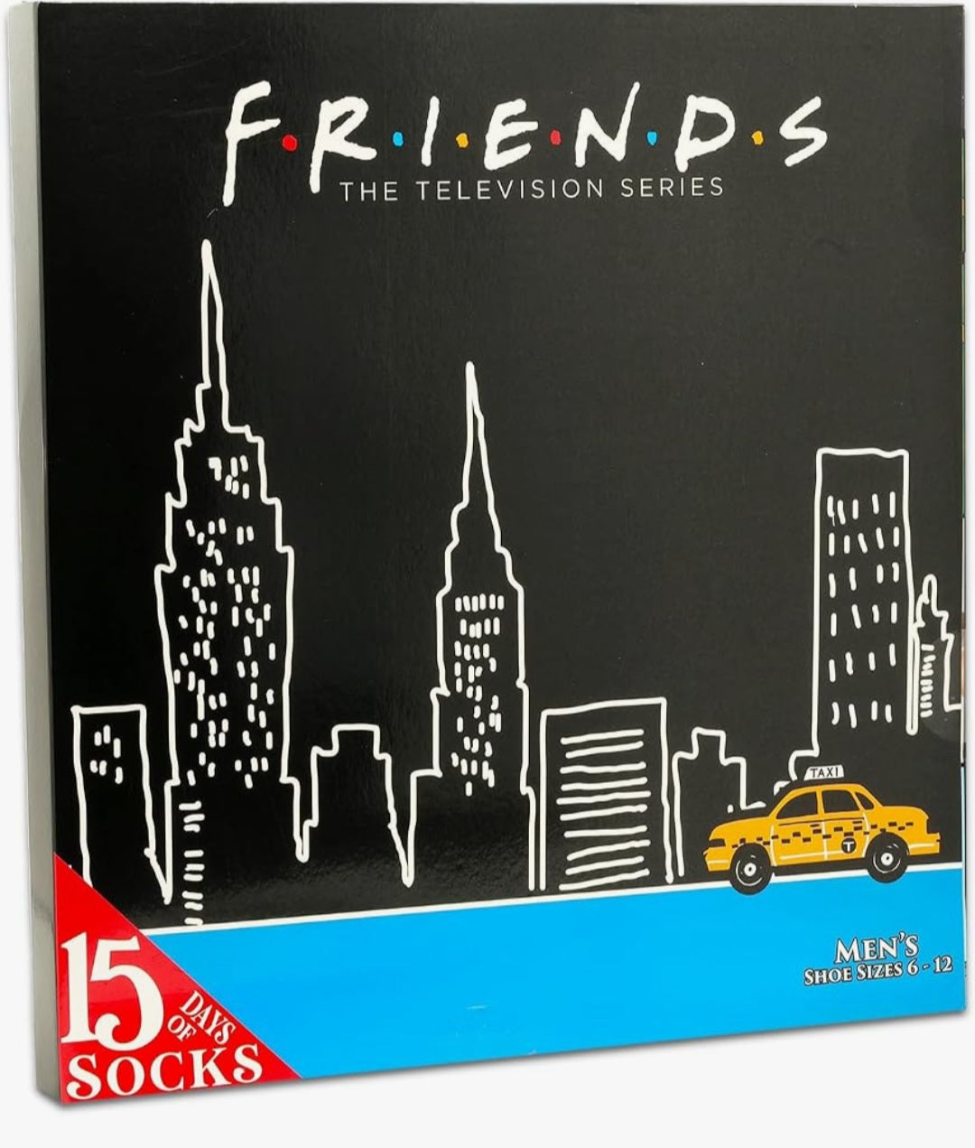 Friends 15 Days of Socks Advent Calendar (Men's 6-12) Women can also wear!