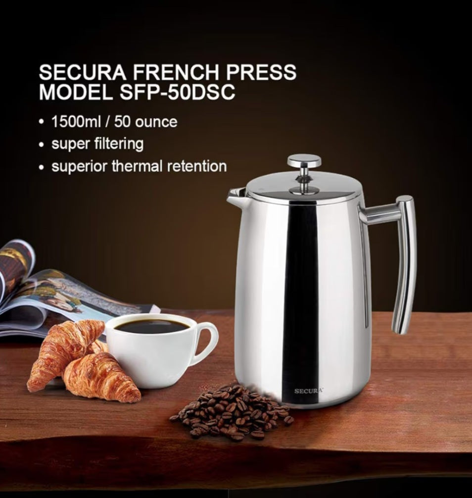Secura French Press Coffee Maker, 50-Ounce