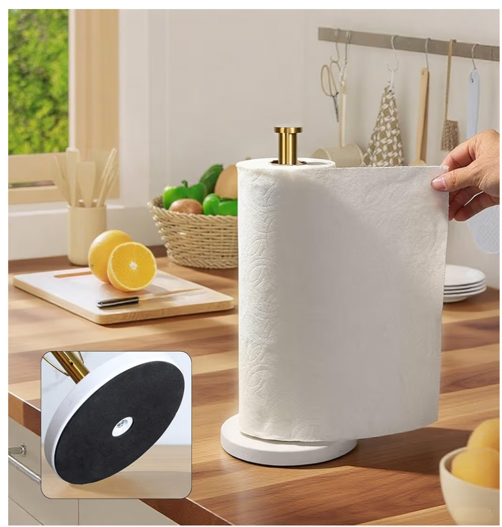 Marble Base Gold Paper Towel Holder