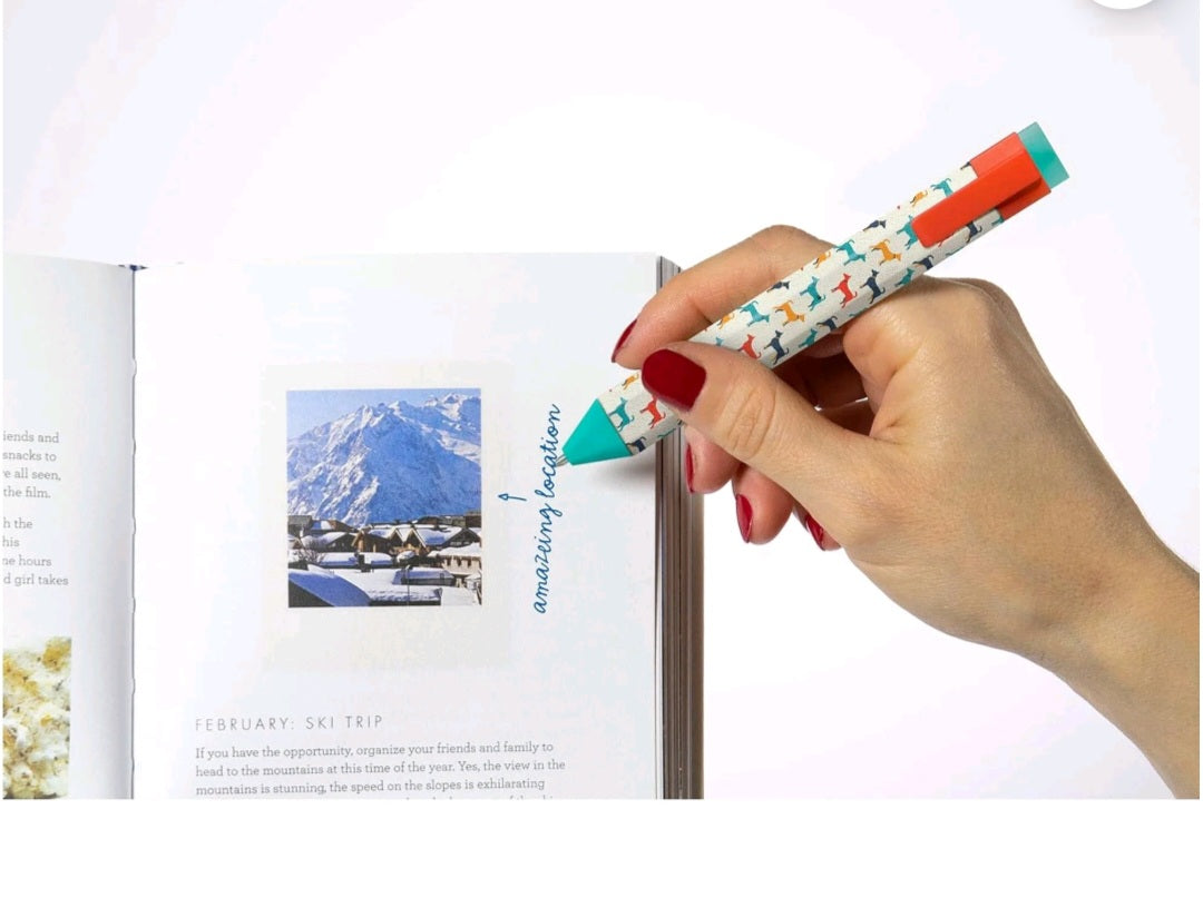 Erasable 3-in-1 Gel Pen/Bookmark w/ 2 Refills(3 pens)