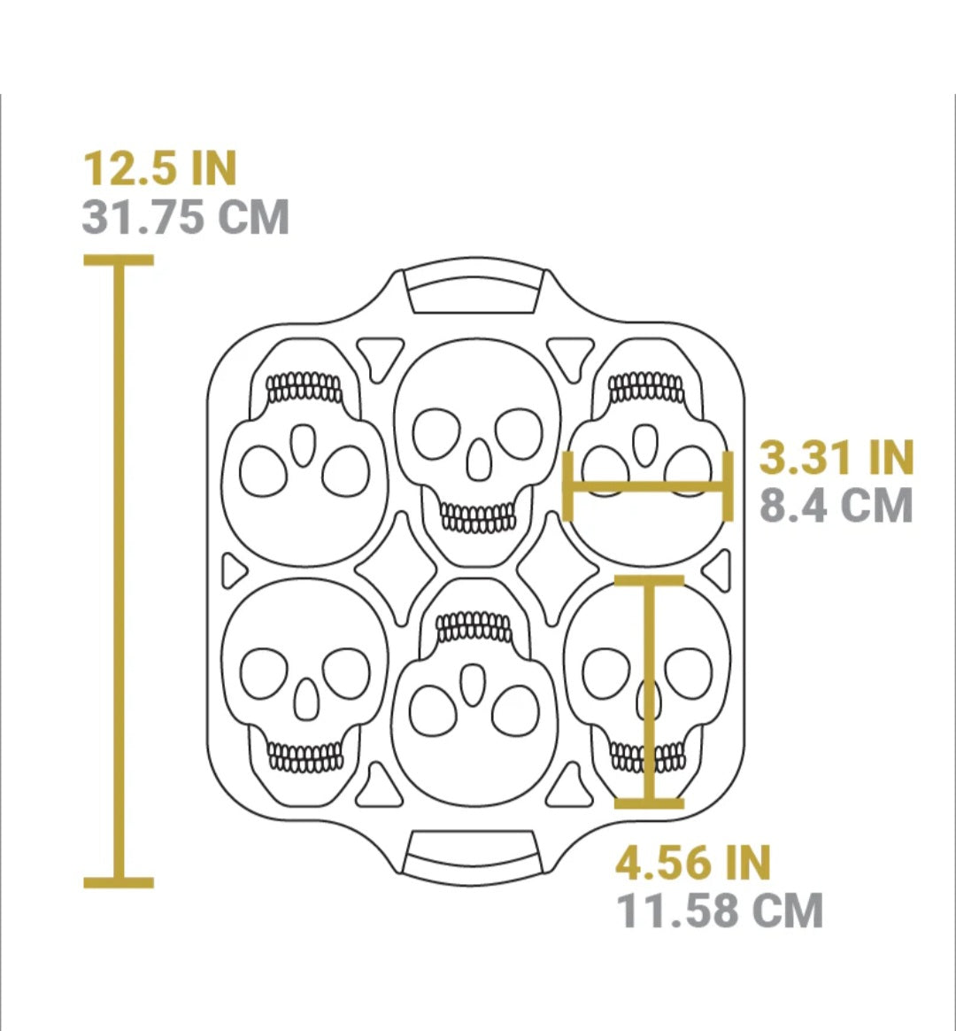 Lodge Cast Iron Skull Mini Cake Pan