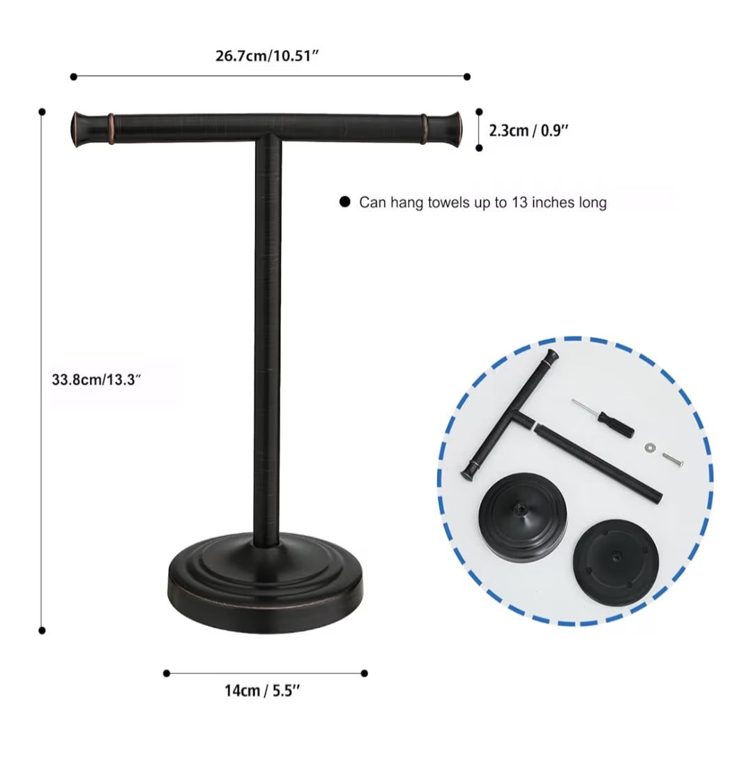 RUMOSE 13 Inch Oil Rubbed Bronze Towel Stand