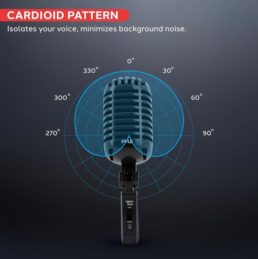 Pyle Classic Retro Dynamic Vocal Microphone
