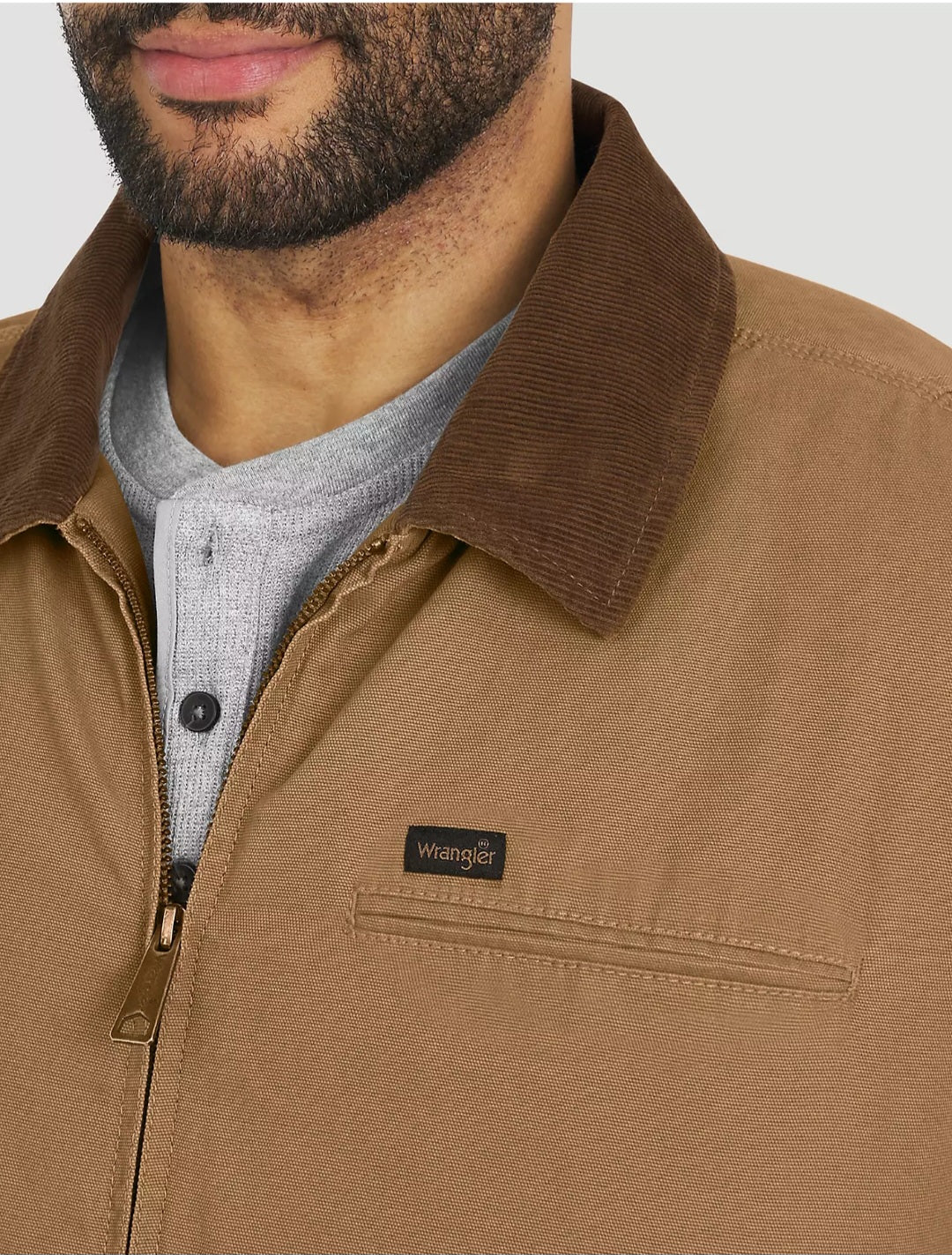 Wrangler Men's Canvas Work Jacket (Brown XL)