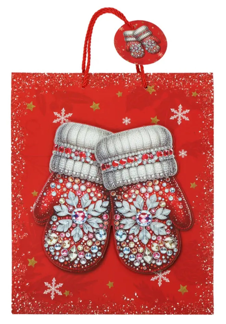 Luxury Christmas 3D Cut Out Bedazzled Embossed Paper Gift Bags (4 for $11.00)
